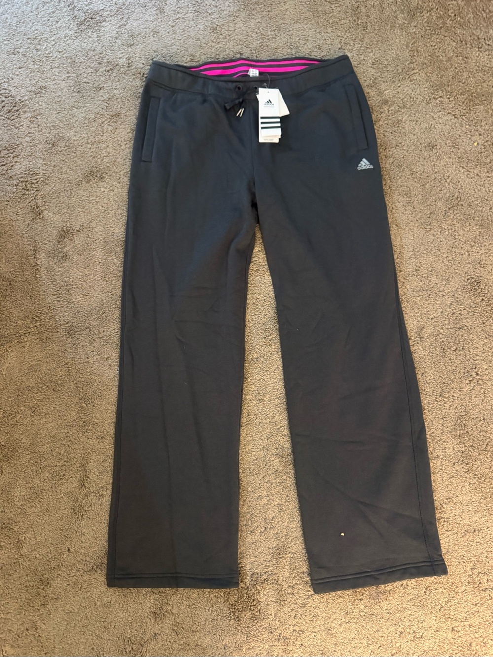 Adidas women ' Black Active Track Pants with Pink Waistband